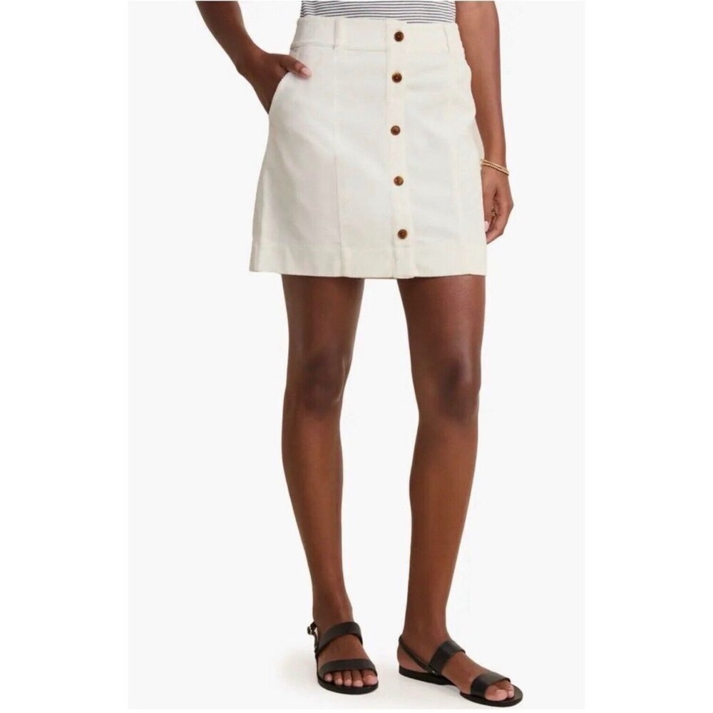 Vineyard Vines Marshmallow Corduroy Button Front A Line Skirt Size XXS NEW‎